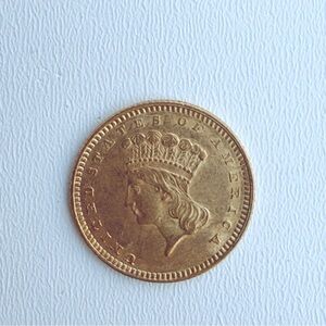 RARE 1864 U.S. Type 3 Indian Head Gold Dollar coin